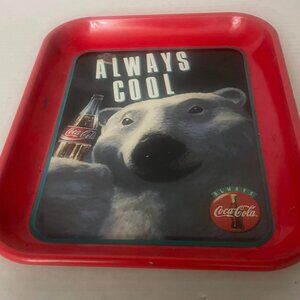 1993 Always Cool Coca Cola Brand Serving Tray Polar Bears Coke Bears